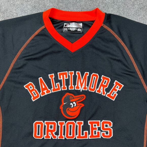 Baltimore Orioles Jersey Mens Medium Black Mesh Embroidered MLB Baseball Tee Y2K - Picture 2 of 12